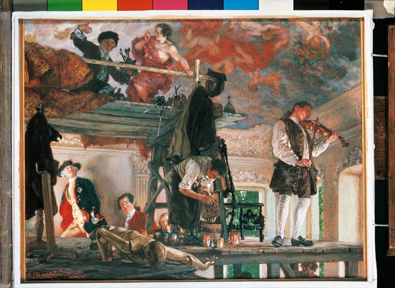 Baroque Church Interior by Adolph Menzel