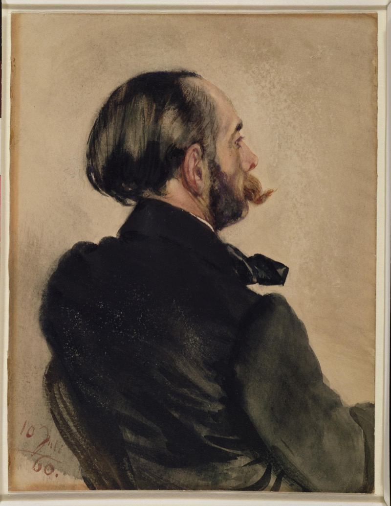 Portrait of Otto von Bismarck (with Profile Study) by Adolph Menzel