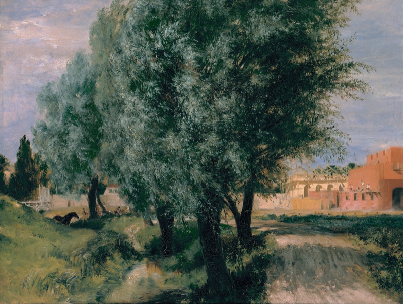 Willow Trees by a Dirt Road by Adolph Menzel