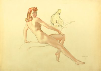 Pin-up Venus in Ivory and Gold by Alberto Vargas