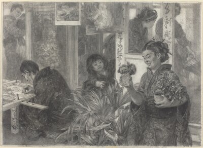 Japanese Artist at Work by Adolph Menzel