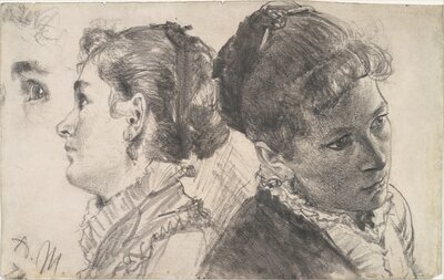Studies of a Young Woman by Adolph Menzel