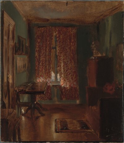 Living Room with the Artist's Sister by Adolph Menzel