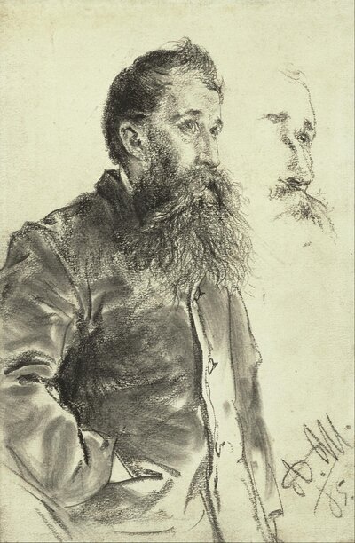 Head of a Bearded Man by Adolph Menzel