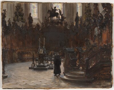 Interior of Ettal Monastery Church by Adolph Menzel