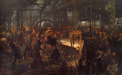 The Iron Rolling Mill (Modern Cyclopes) (Das Eisenwalzwerk) by Adolph Menzel