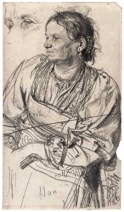 Study of a Woman by Adolph Menzel