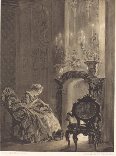 Beim Kamin by Adolph Menzel