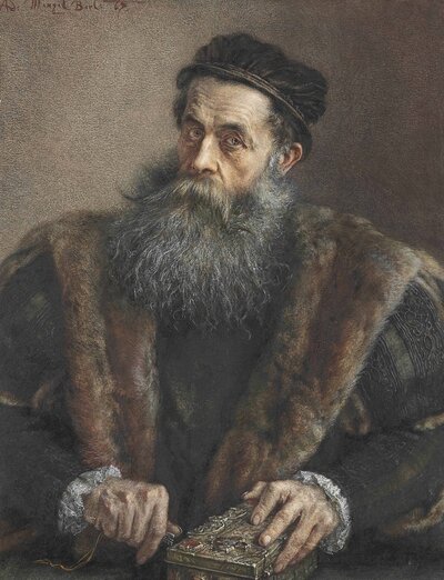 Old Man with a Small Box by Adolph Menzel