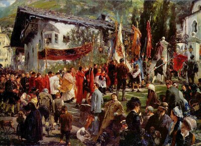 Aufbahrung der Märzgefallenen by Adolph Menzel