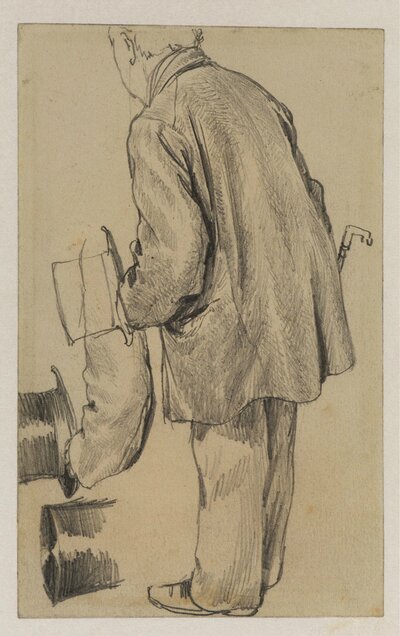 Sich bückender Mann by Adolph Menzel