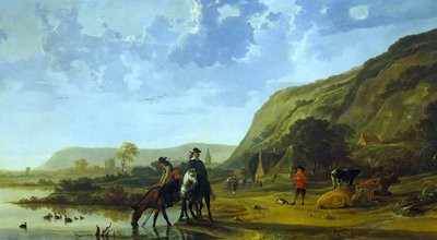 River Landscape with Riders by Aelbert Cuyp