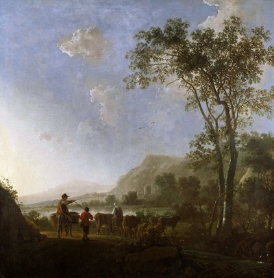 Shepherd on Horseback with Cattle by Aelbert Cuyp