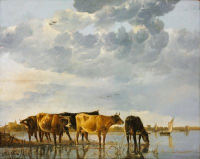 Five Cattle in a River by Aelbert Cuyp
