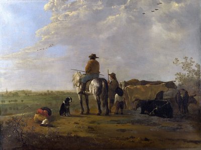 Landscape with a Horseman and Herdsmen by Aelbert Cuyp