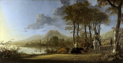 River Landscape with Horseman and Peasants by Aelbert Cuyp