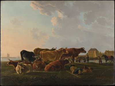 A Landscape with Horseman, Herders and Cattle by Aelbert Cuyp