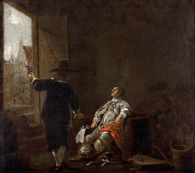 A Soldier paying a Hostess by Aelbert Cuyp