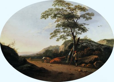 Hilly Landscape with a Shepherd by Aelbert Cuyp