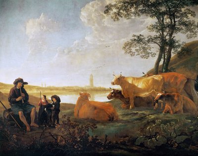 Landscape with Shepherds and Flock by Aelbert Cuyp