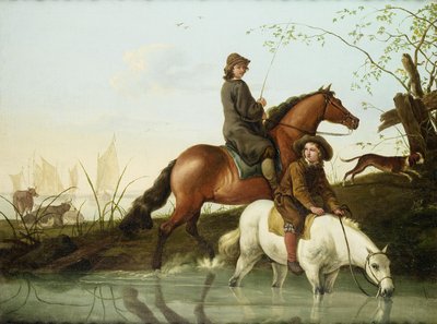 Two Boys Fishing by Aelbert Cuyp