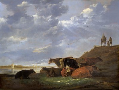 Cattle on a Riverbank by Aelbert Cuyp