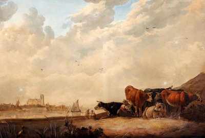 The Milkmaid by the River by Aelbert Cuyp