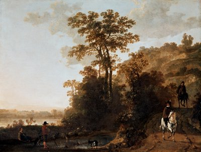 A Gentleman Riding by Aelbert Cuyp