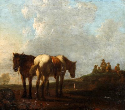 Landscape with Two Horses by Aelbert Cuyp