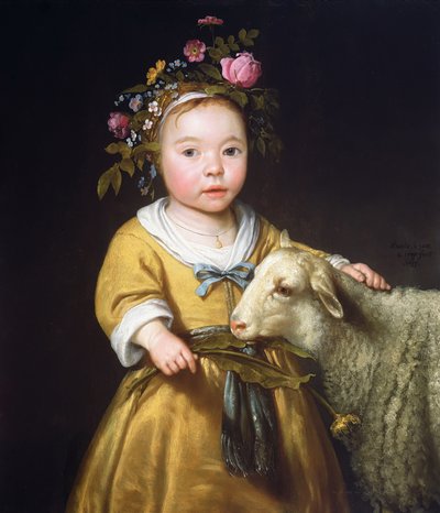 Portrait of a Child with a Lamb (1655) by Aelbert Cuyp