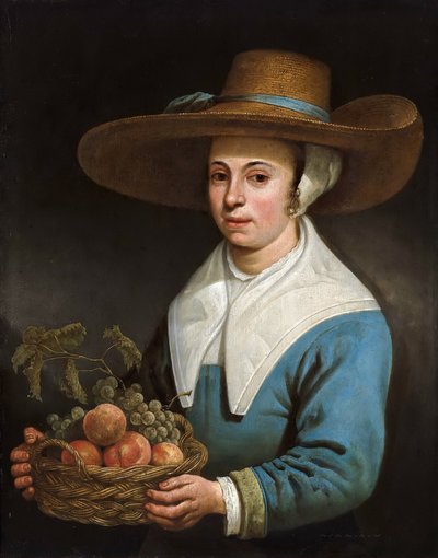 Young Woman with a Fruit Basket by Aelbert Cuyp