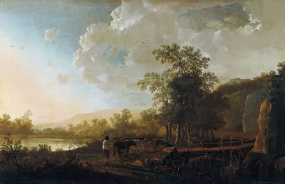 Herdsman driving Cattle over a Bridge by Aelbert Cuyp