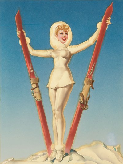 Varga Girl Calendar August by Alberto Vargas