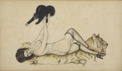 Pink Satin Sheets by Alberto Vargas