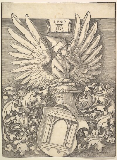Heraldic Woodcut with AD Monogram by Albrecht Dürer