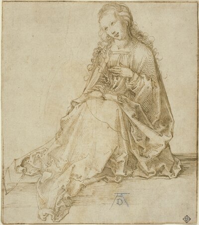 Kneeling Madonna Study (Annunciation) by Albrecht Dürer