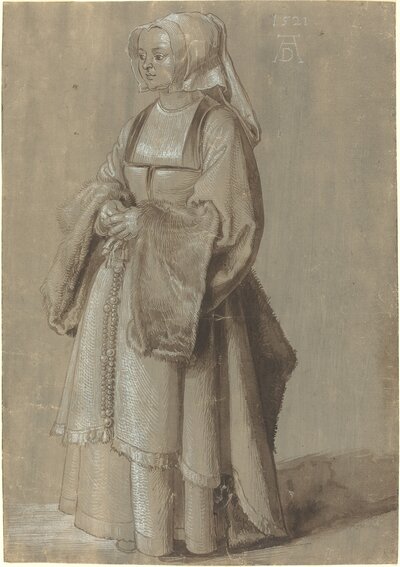 Standing Woman Full-Length Portrait by Albrecht Dürer