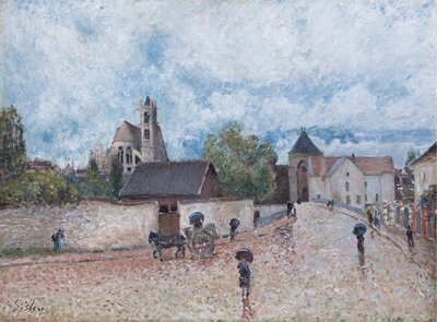 The Bridge at Moret in Rainy Weather (Le Pont de Moret, temps de pluie) by Alfred Sisley