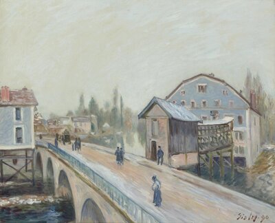 The Bridge at Moret-sur-Loing (Winter, 1890) by Alfred Sisley