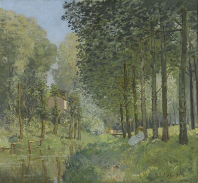 A Rest by the Brook (Repos au bord d'un ruisseau, 1872) by Alfred Sisley