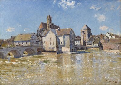 The Bridge at Moret-sur-Loing (Cloudy Day, 1888) by Alfred Sisley