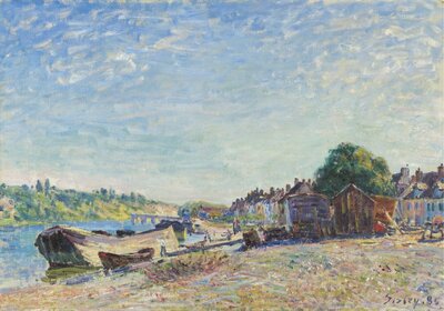 The Loing at Saint-Mammes (Boatyard, 1885) by Alfred Sisley