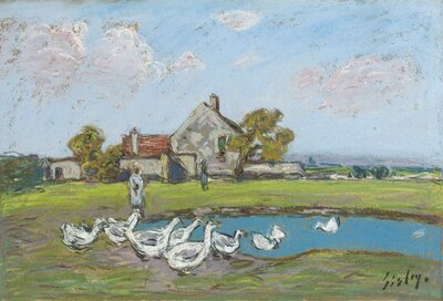 The Geese (Les Oies, 1895) by Alfred Sisley