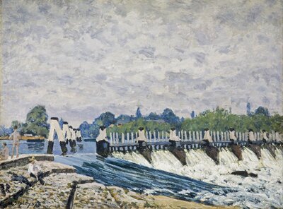 Molesey Weir, Hampton Court (1874) by Alfred Sisley