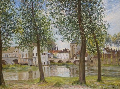 The Bridge at Moret-sur-Loing, Spring (Le Pont de Moret-sur-Loing, Printemps) by Alfred Sisley