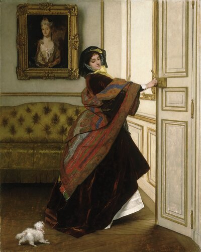 The Eavesdropper (La Meridienne, Alfred Stevens, c.1857) by Alfred Sisley