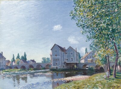 The Bridge at Moret-sur-Loing, Summer (Le Pont de Moret-sur-Loing, Ete) by Alfred Sisley