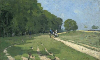 The Wagon (Le Chariot, Corot, c.1865) by Alfred Sisley