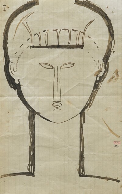 Woman with Velvet Ribbon (The Black Border) by Amedeo Modigliani