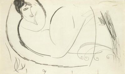 Reclining Nude with Arms Folded under Her Head by Amedeo Modigliani